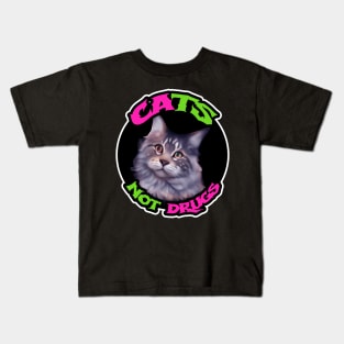 Cats not drugs Kids T-Shirt